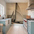 Vintage Sailing Mural Wallpaper - room preview 02