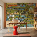 Vintage South Florida Map Mural Wallpaper - room preview 02