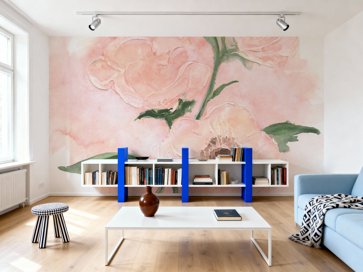Dimensional Poppy II Mural Wallpaper - room preview 02