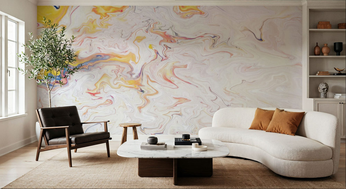 Sunset Marble Mural Wallpaper - room preview 02