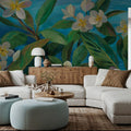 Oceanside Plumeria Mural Wallpaper - room preview 02
