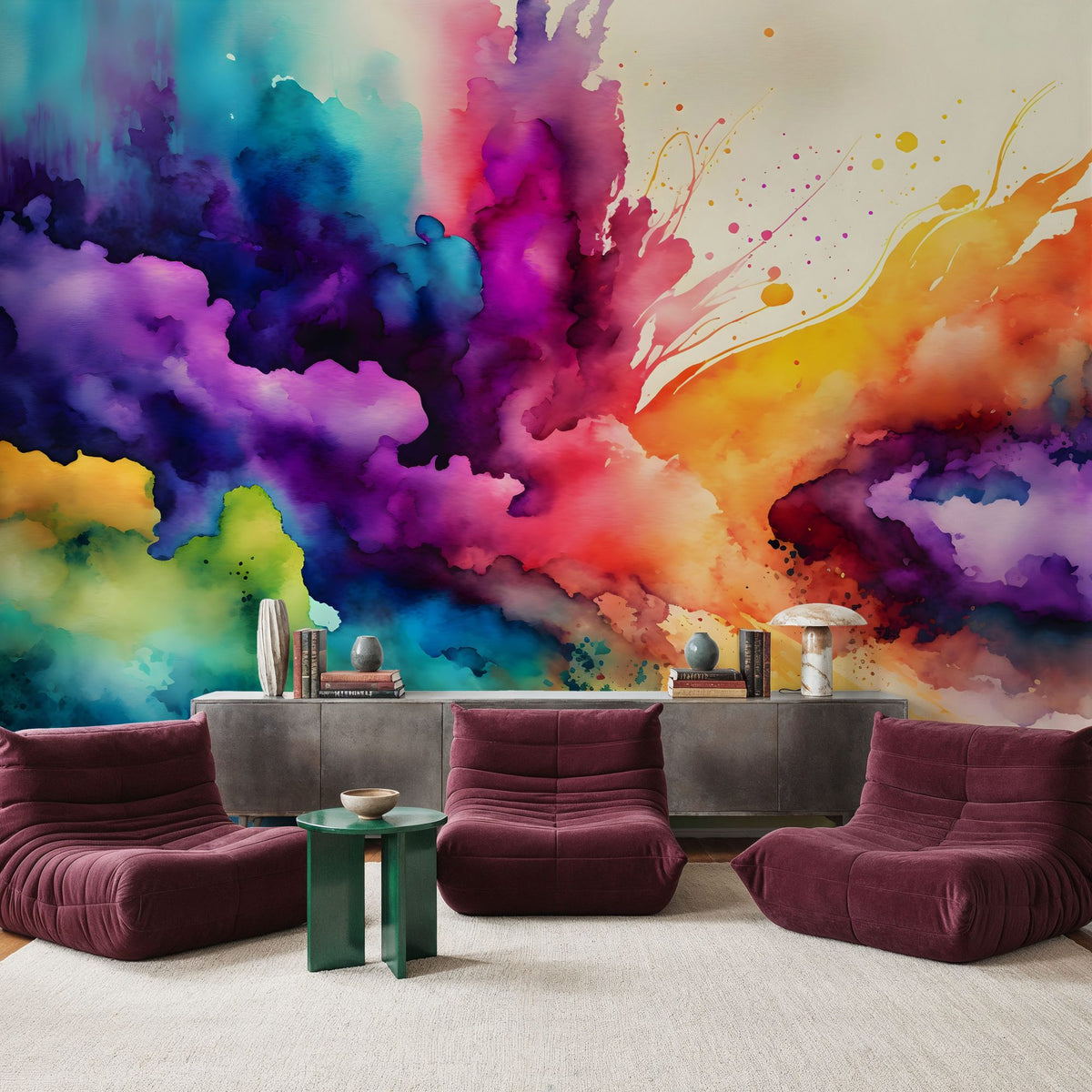 Rainbow Explosion Mural Wallpaper - room preview 02