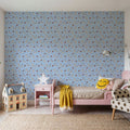 Kitten Love, Baby Blue Mural Wallpaper - room preview 02