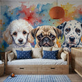 Puppies II - Cute Baby Animals Series Mural Wallpaper - room preview 02