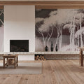 Seeing Through the Forest Red Mural Wallpaper - room preview 02