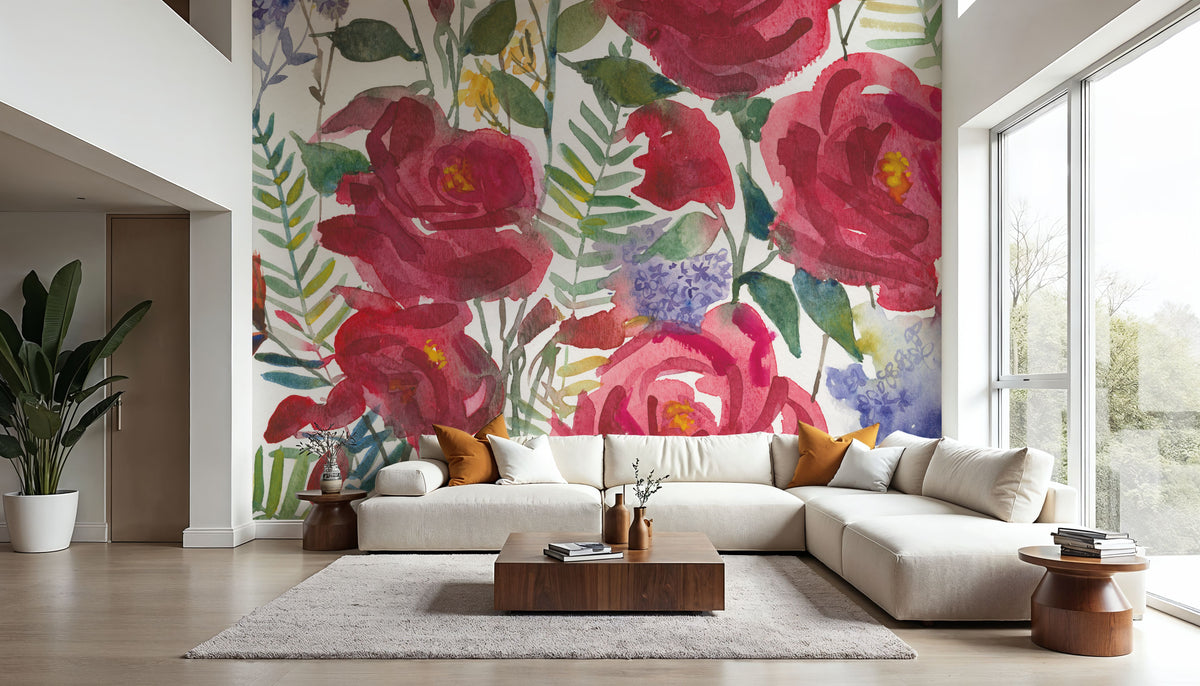 February Flowers Mural Wallpaper - room preview 02