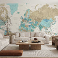 World Map Cities - Phillipa Mural Wallpaper - room preview 02