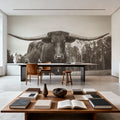 Longhorn Pastures Sepia Mural Wallpaper - room preview 02