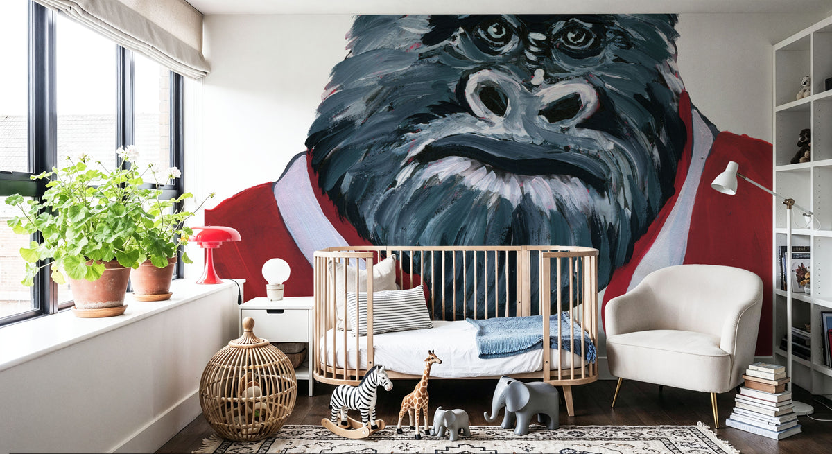 Letterman Gorilla Mural Wallpaper - room preview 02