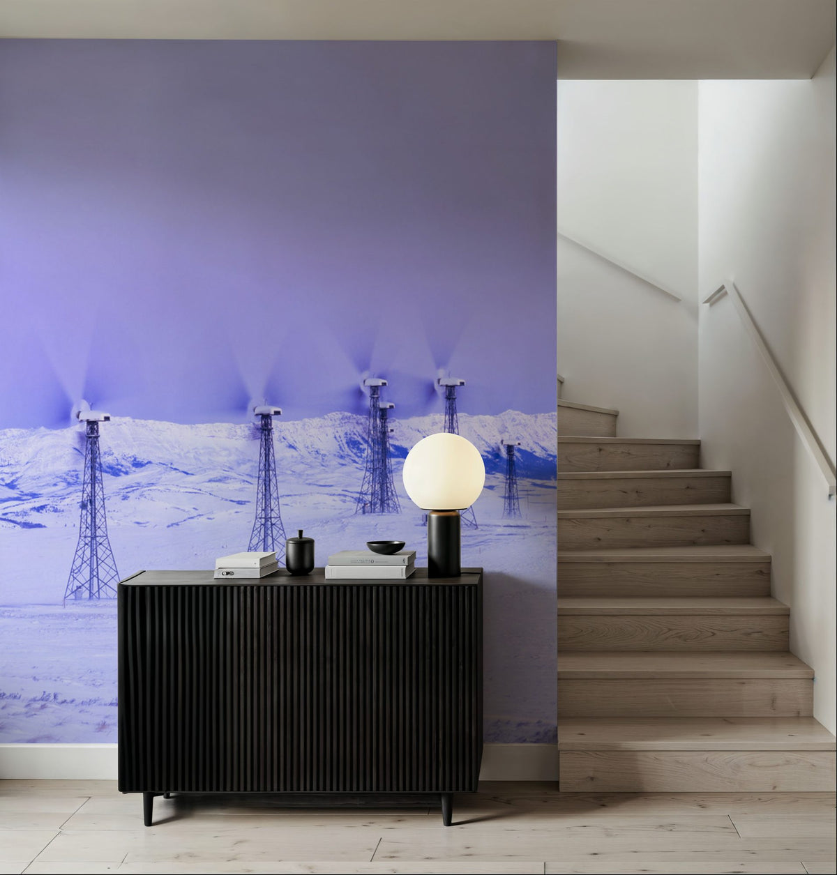 Wind Farm in Winter Mural Wallpaper - room preview 02