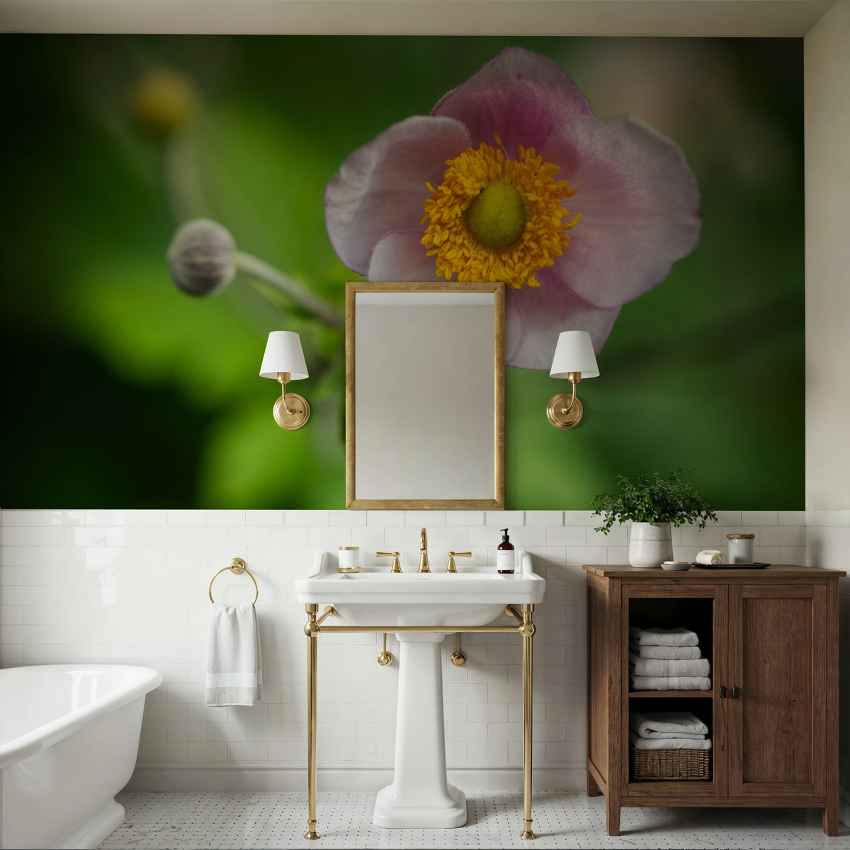 Autumn Anemone Mural Wallpaper - room preview 02