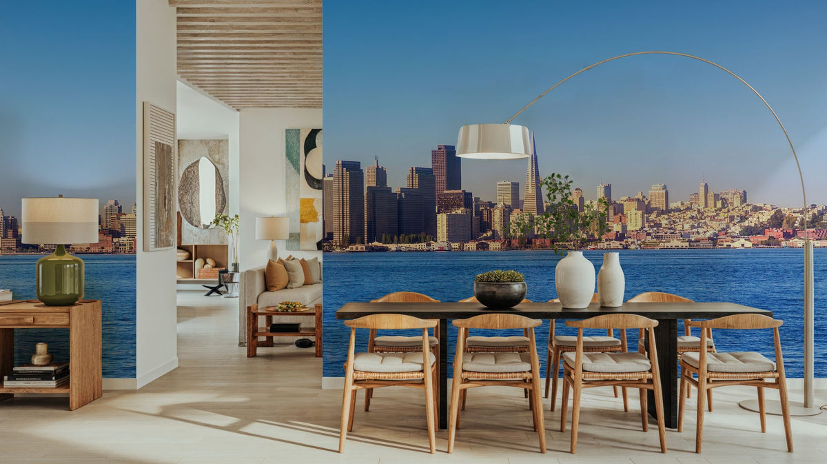 San Francisco Bay Skyline Mural Wallpaper - room preview 02