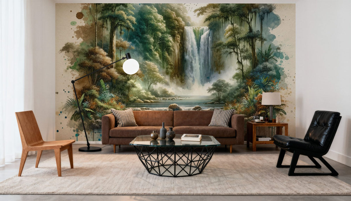 Tropical Waterfall Mural Wallpaper - room preview 02