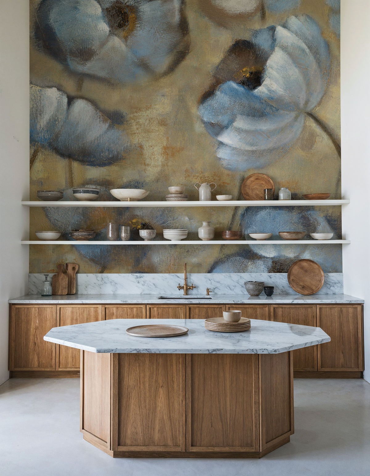 Flowers in Dusk II Mural Wallpaper - room preview 02