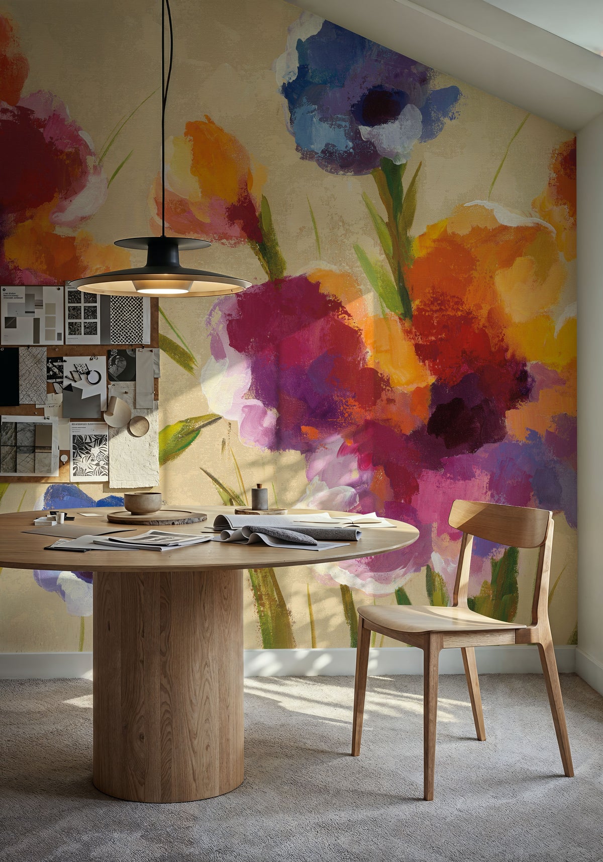 Bold Bright Flowers I Mural Wallpaper - room preview 02