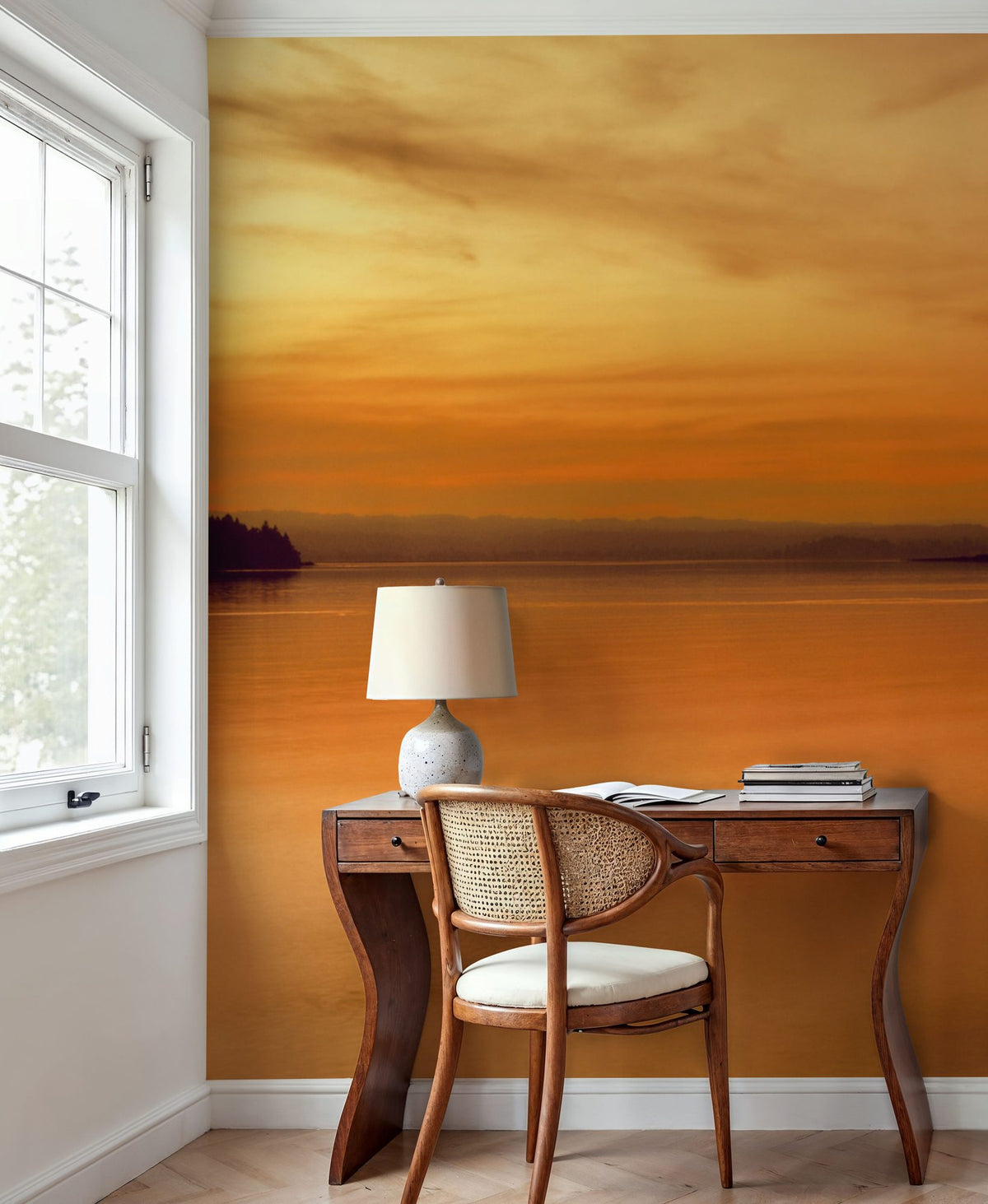 Golden Harbor Sunset Mural Wallpaper - room preview 02