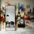 Watercolor Skyline Paris I Mural Wallpaper - room preview 02
