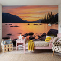 Cascade Mountains Sunset Mural Wallpaper - room preview 02