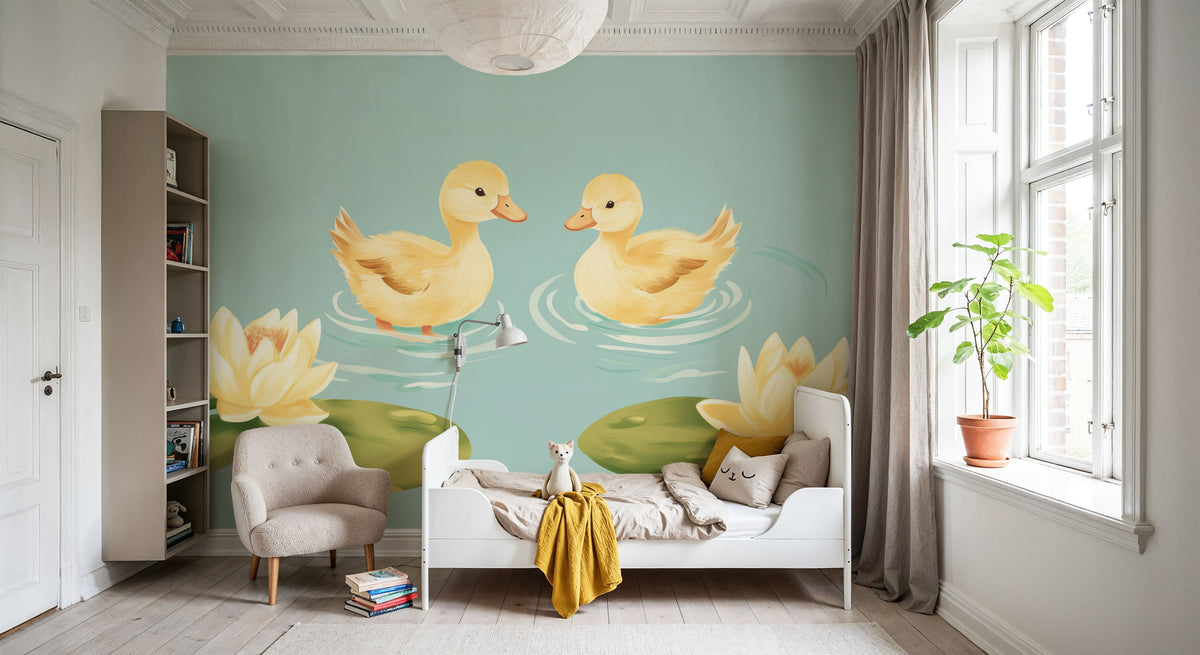 Lovable Ducklings Mural Wallpaper - room preview 02
