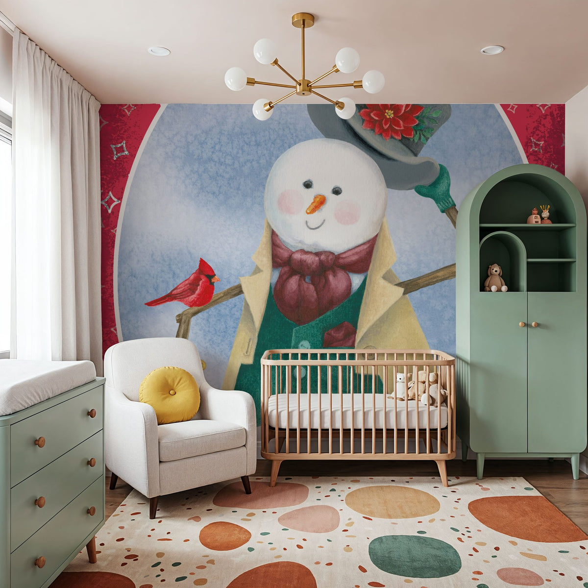 Main Street Christmas VI Mural Wallpaper - room preview 02