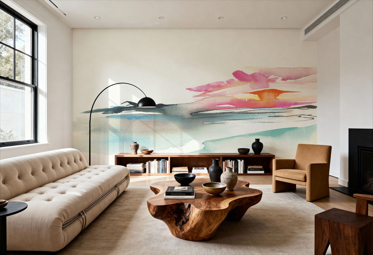 Coastal Sunset Mural Wallpaper - room preview 02