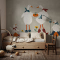 Ducks in the Pumpkin Patch VI Mural Wallpaper - room preview 02