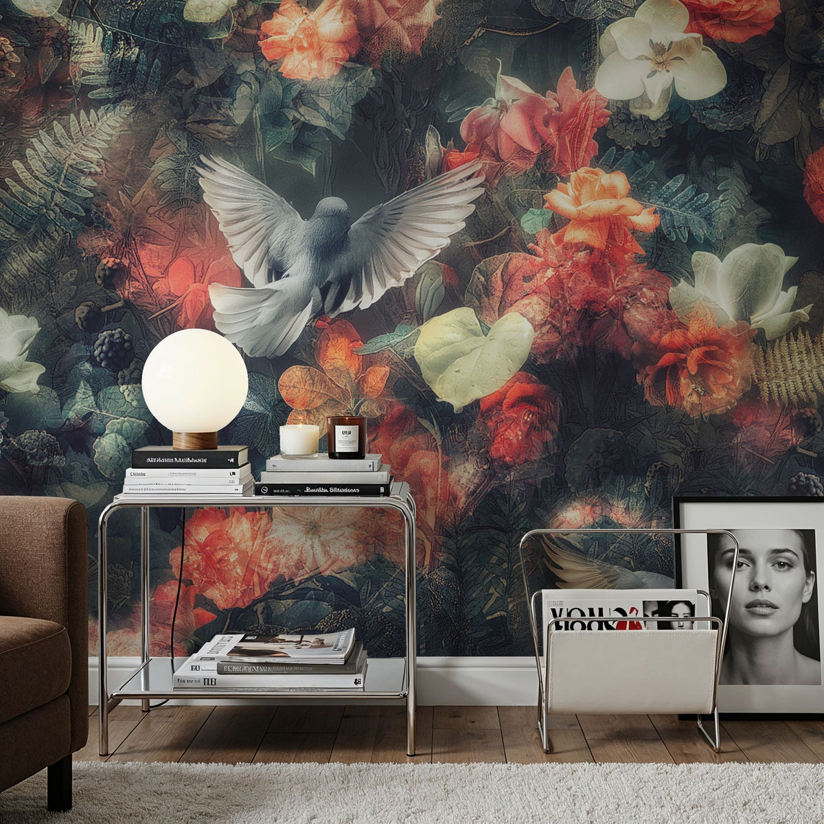 Moodloo Birds Mural Wallpaper - room preview 02