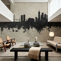 Hong Kong Skyline Concrete Mural Wallpaper - room preview 02