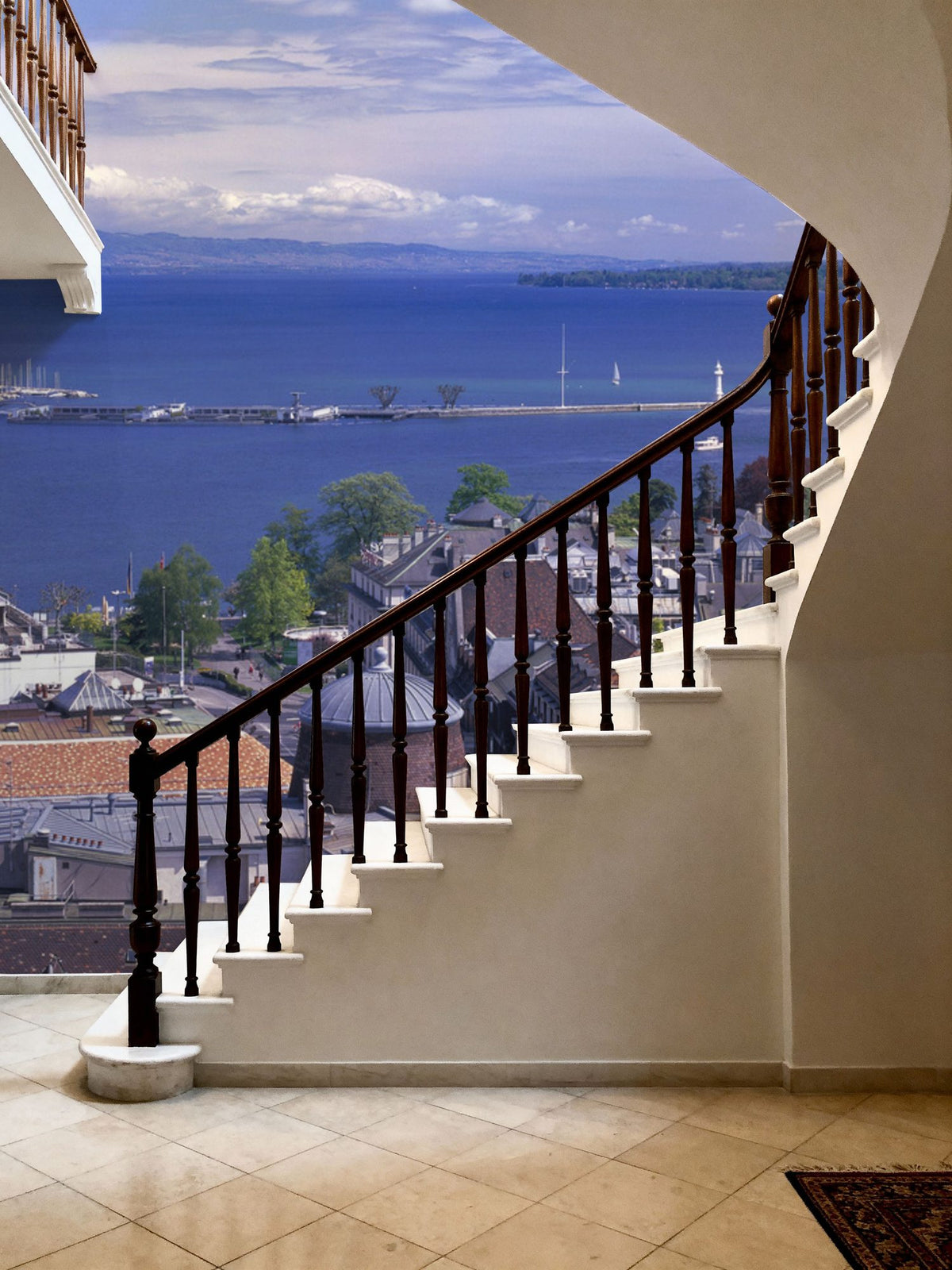 Lakeside Skyline Mural Wallpaper - room preview 02