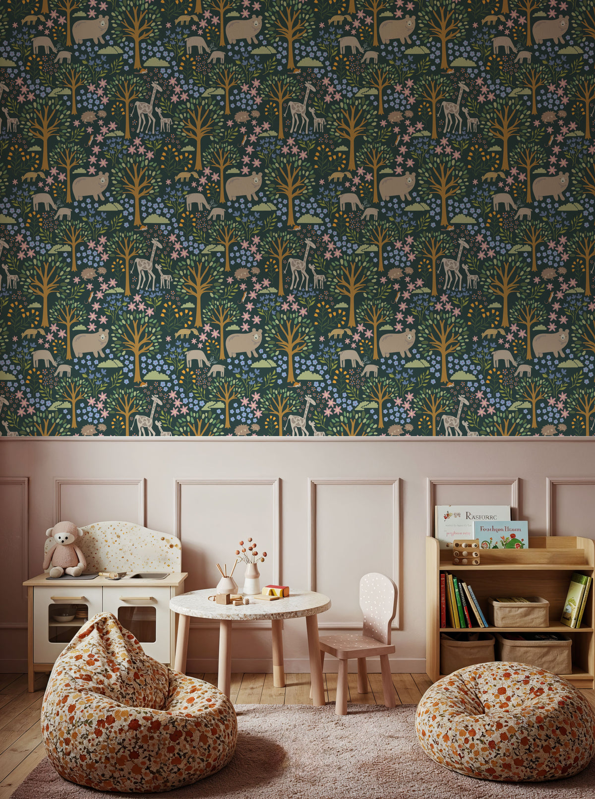 Forest Surprise, Spinach Mural Wallpaper - room preview 02