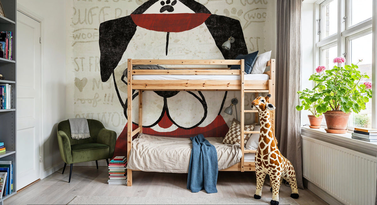 Puppy Love II Mural Wallpaper - room preview 02