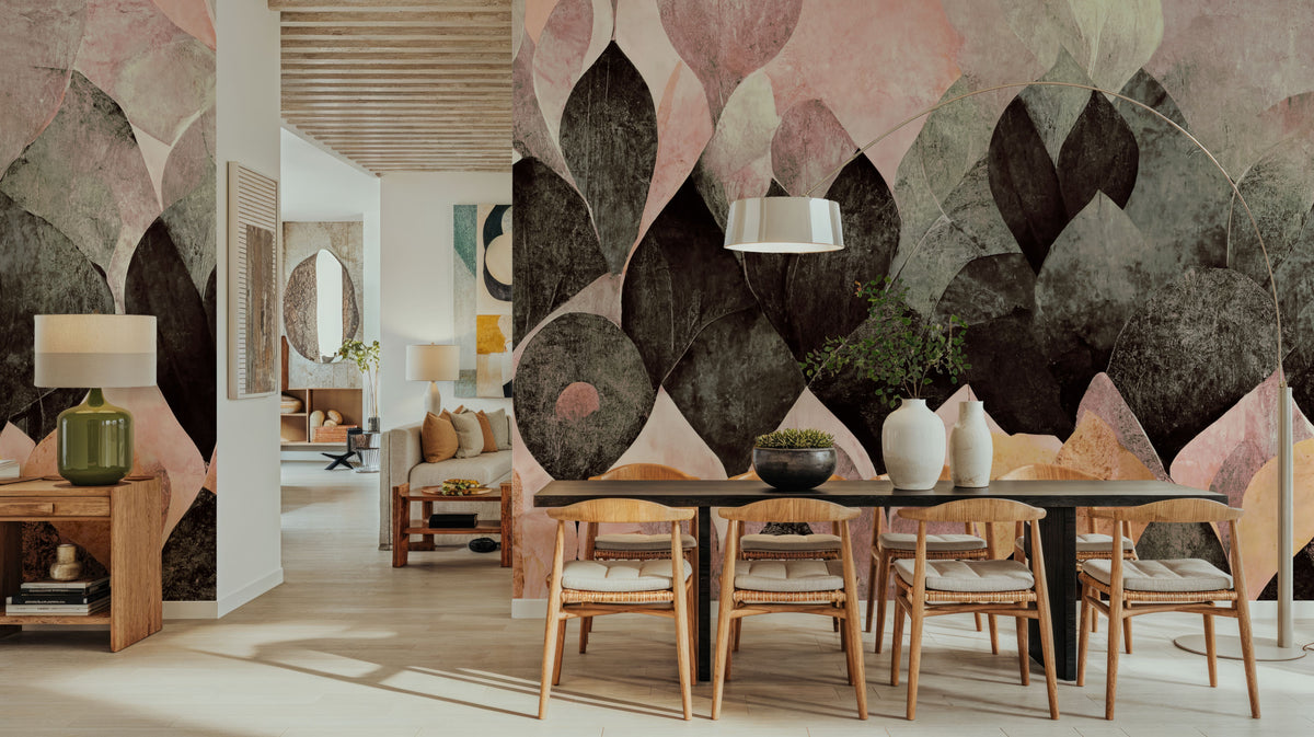 Dry Leaves, Rose Mural Wallpaper - room preview 02