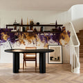 Shrewsbury England Skyline Purple & Gold Mural Wallpaper - room preview 02