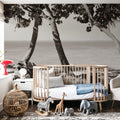 Fort Zachary Beach II BW Mural Wallpaper - room preview 02