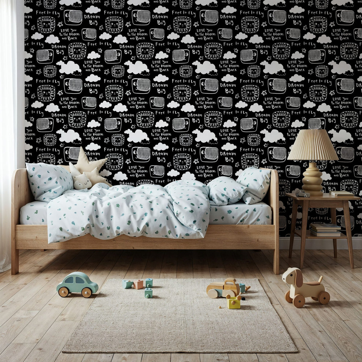 Sky Is the Limit Black Mural Wallpaper - room preview 02
