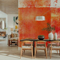 Rustic Red Geometry Mural Wallpaper - room preview 02