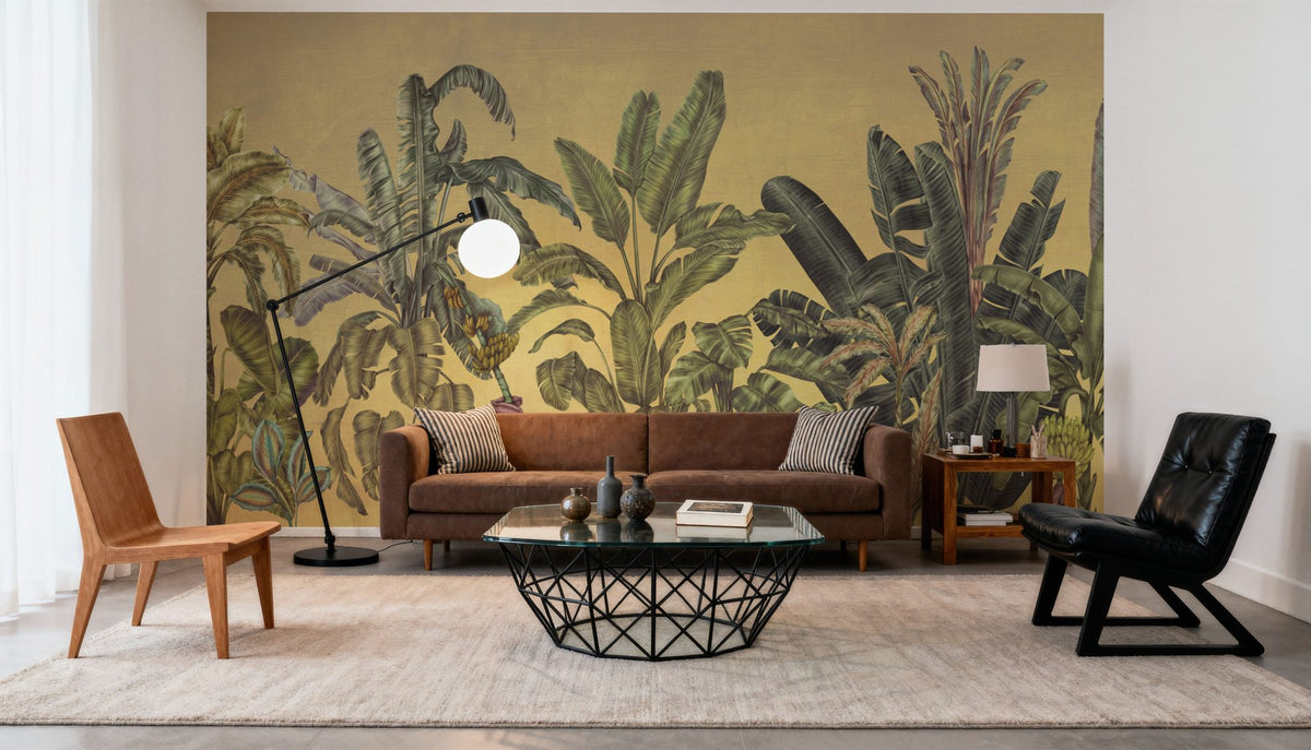 Madagascar Foliage, Yellow Mural Wallpaper - room preview 02