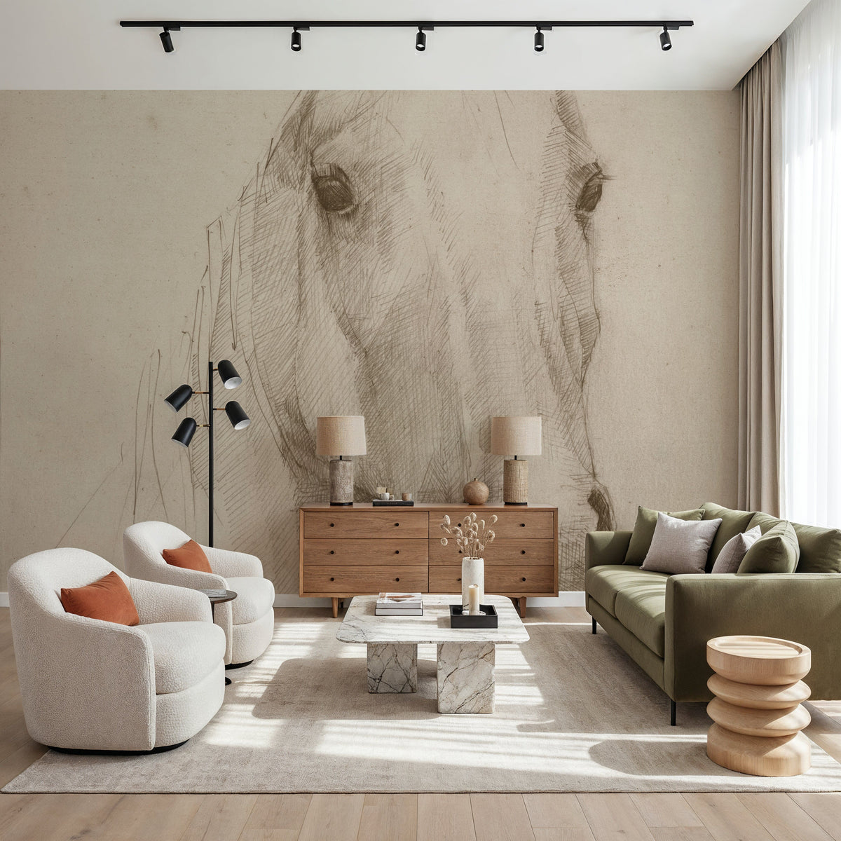 Romeo on Aged Paper Mural Wallpaper - room preview 02
