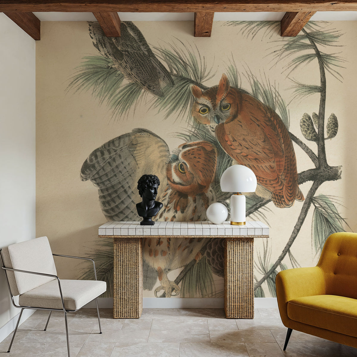 Forest Owls I Mural Wallpaper - room preview 02