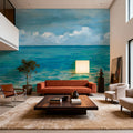Caribbean Sea Strokes Mural Wallpaper - room preview 02
