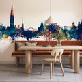 St Petersbug Russia Skyline Blue & Bronze Mural Wallpaper - room preview 02