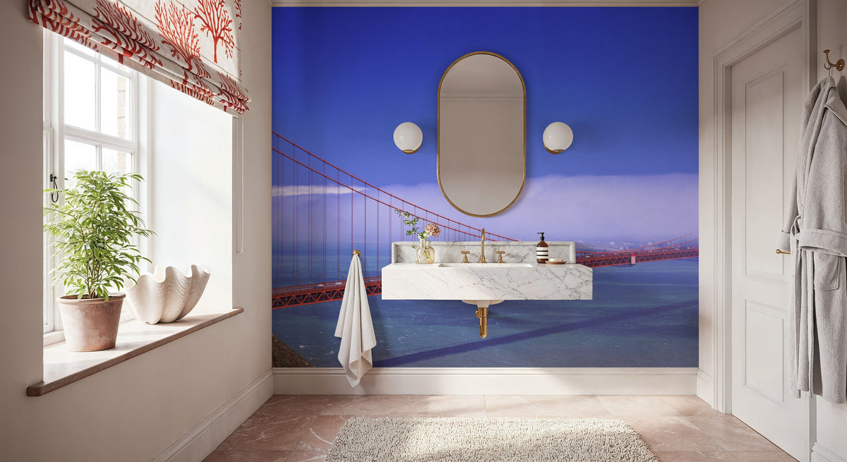 Foggy Golden Gate Mural Wallpaper - room preview 02