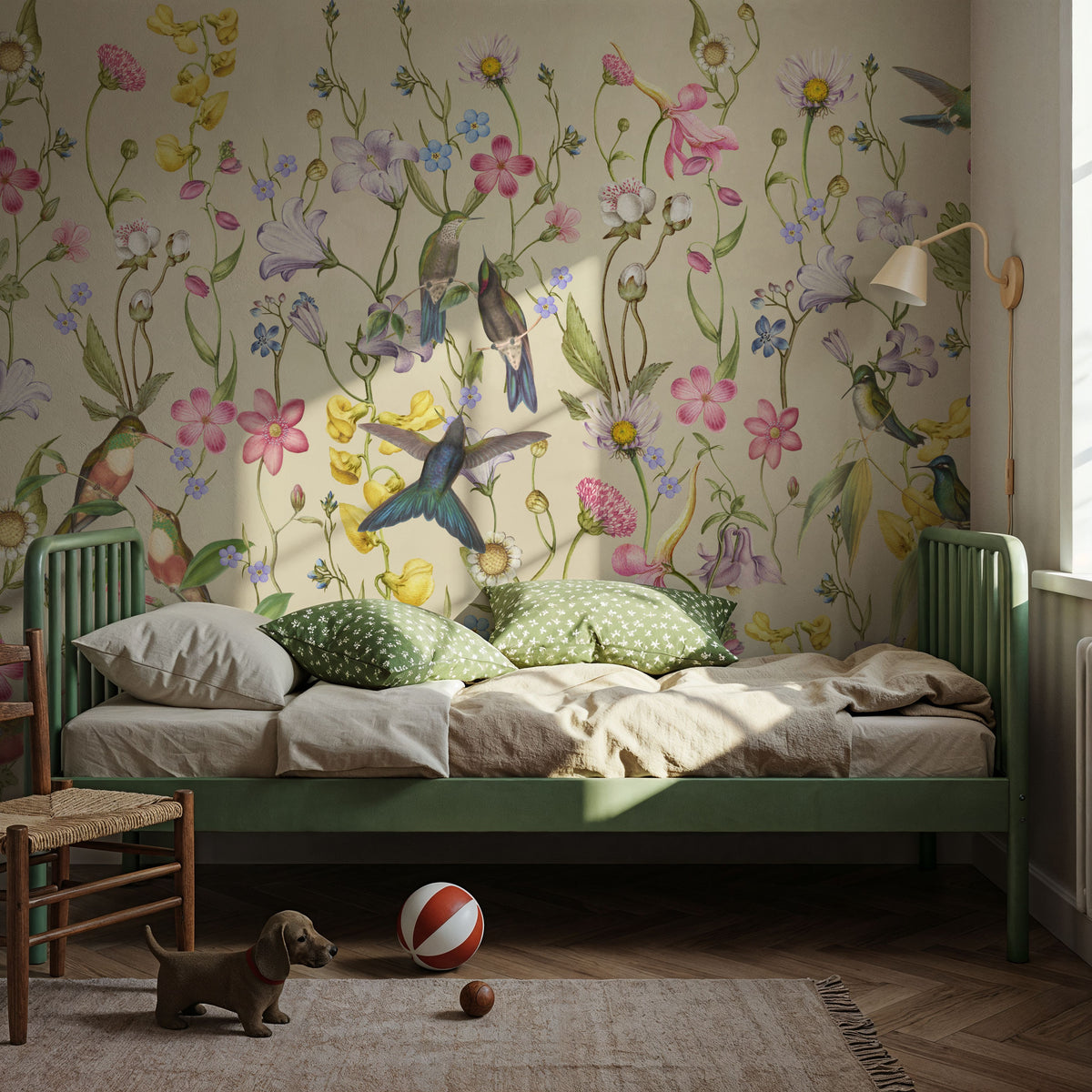 Bird Garden Yellow Mural Wallpaper - room preview 02