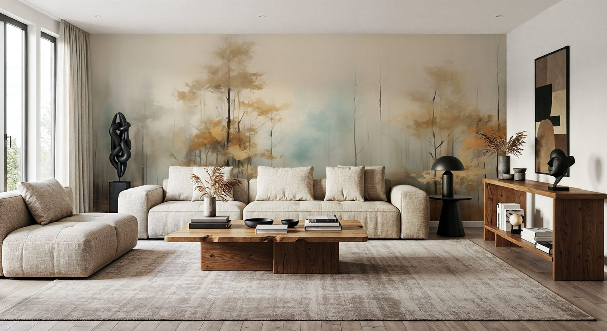 Painted Woodland Mural Wallpaper - room preview 02