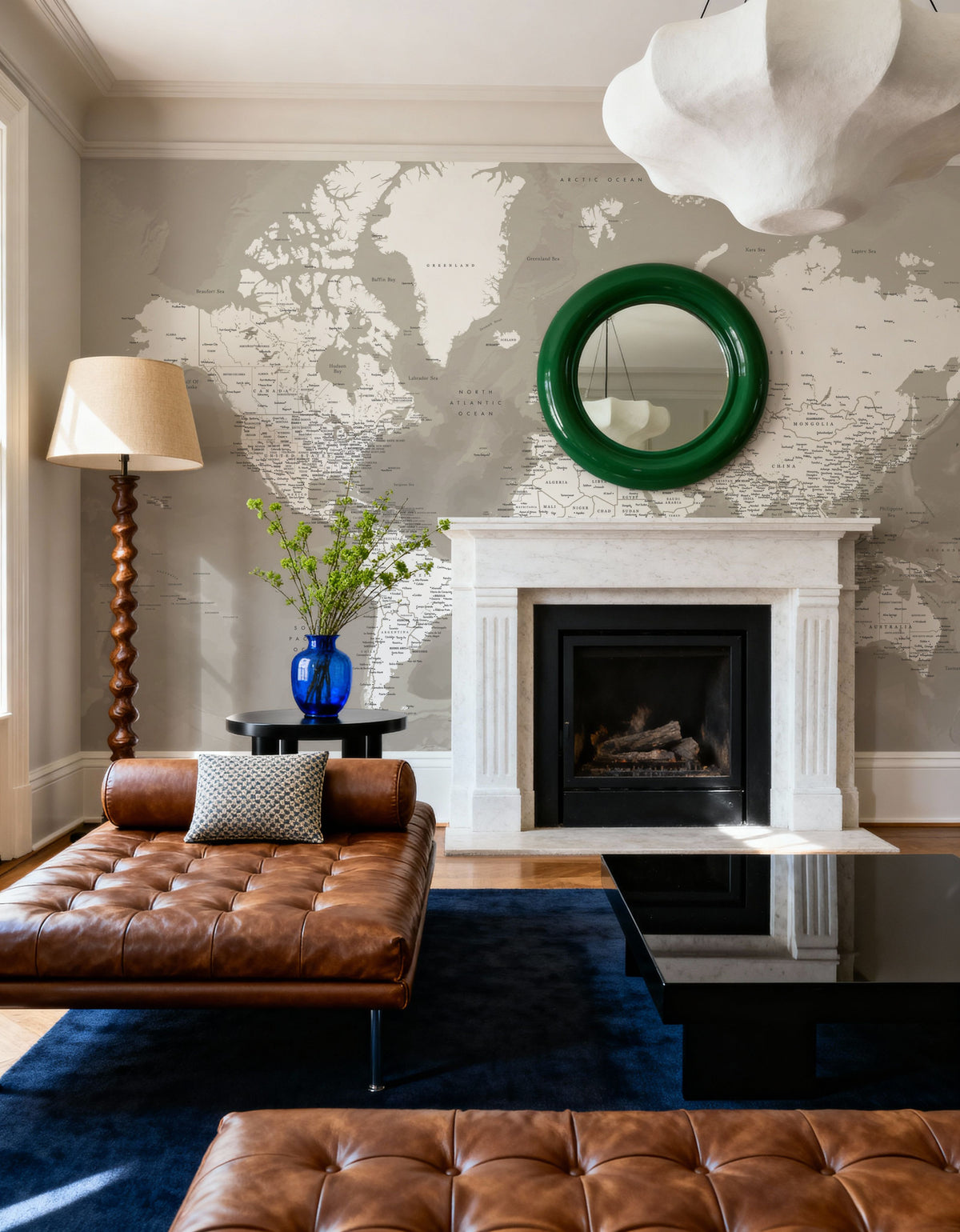 World Map Cities - Orien Mural Wallpaper - room preview 02