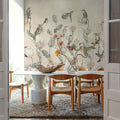 Tulips & Birds, Beige Mural Wallpaper - room preview 02
