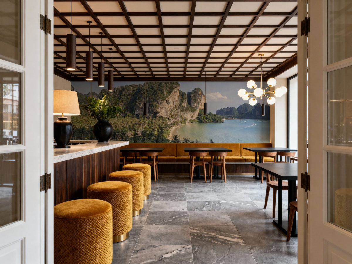 Turquoise Cove Mural Wallpaper - room preview 02
