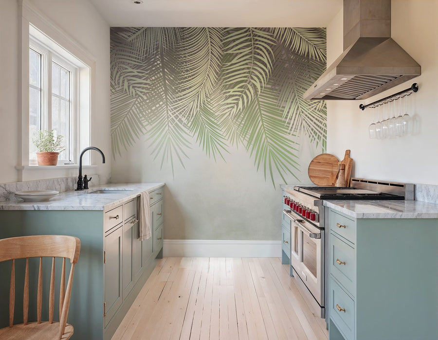 Palm Leaf Wallpaper Mural – Tropical Wall Mural – Home Grown Palms - Edition 3