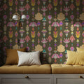 Marble Flowers, Khaki Mural Wallpaper - room preview 02