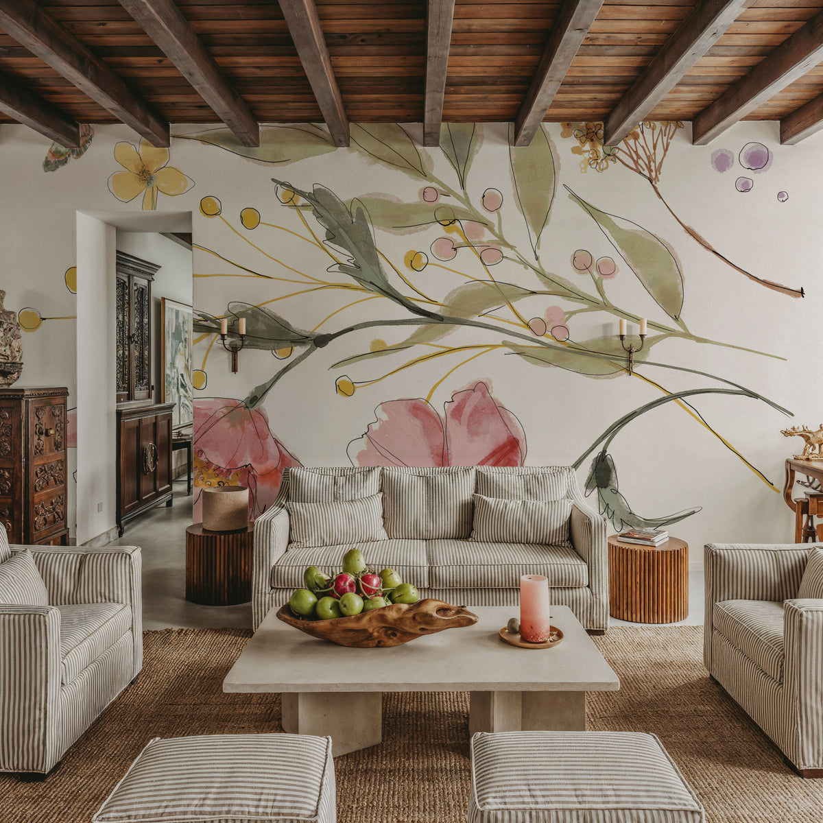 Full Bloom V Summer Mural Wallpaper - room preview 02
